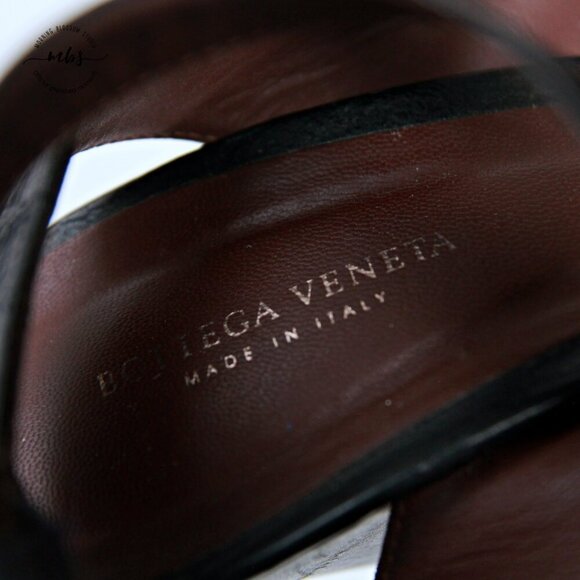 Bottega Vanetta Platform Open Toe Wrap Ankle Strap Sandals Black Women 9 - Picture 14 of 14